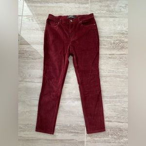 Express Burgundy Corduroy Skinny Jeans